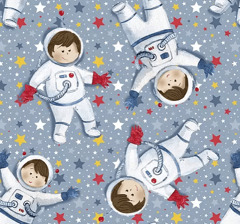 Tecido Tricoline Digital Mini Astronautas