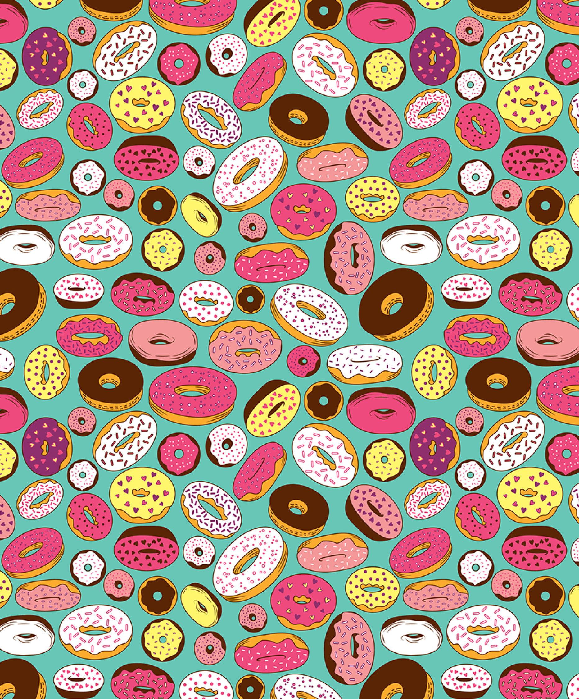 Tecido Tricoline Donuts