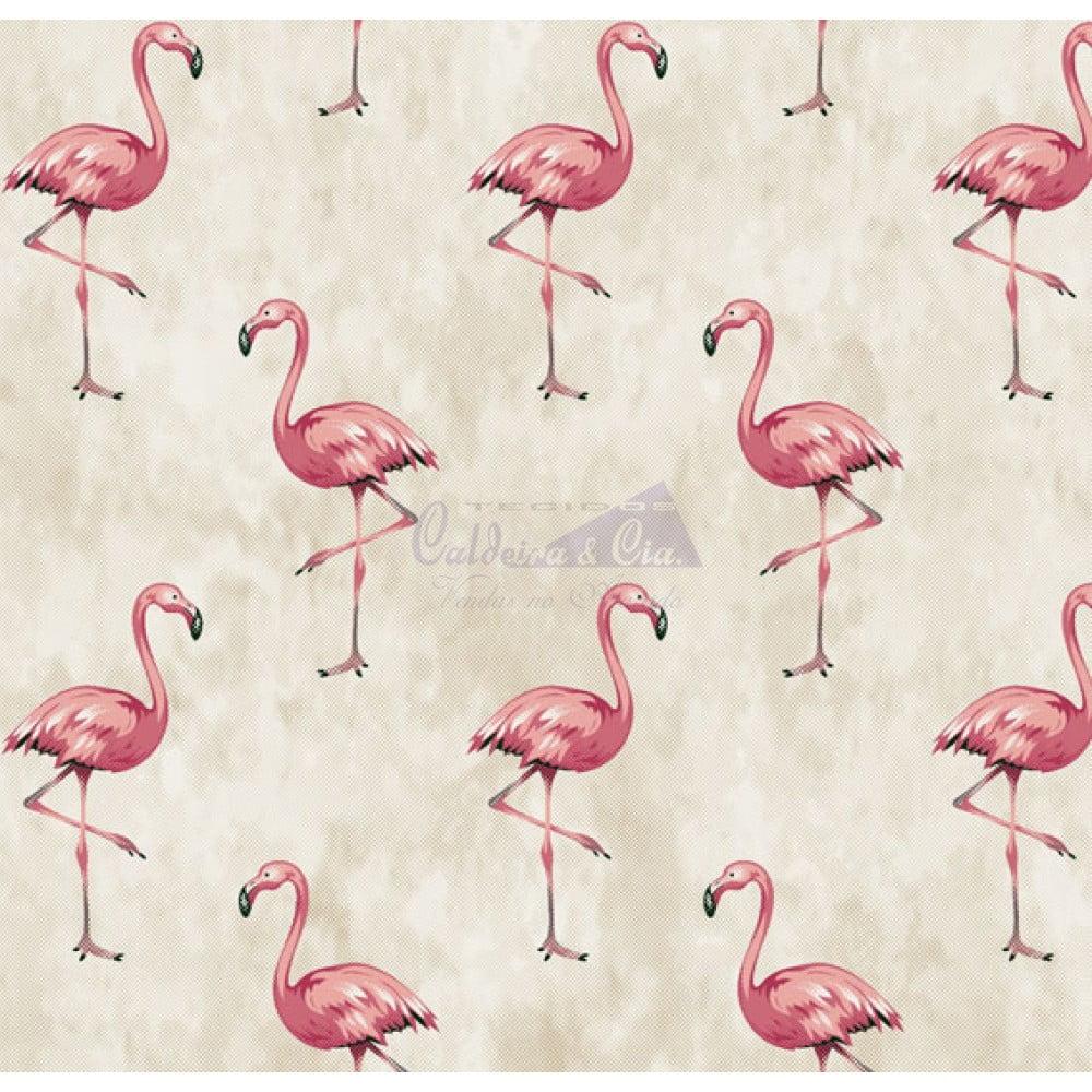 Tecido Tricoline Flamingo Bege