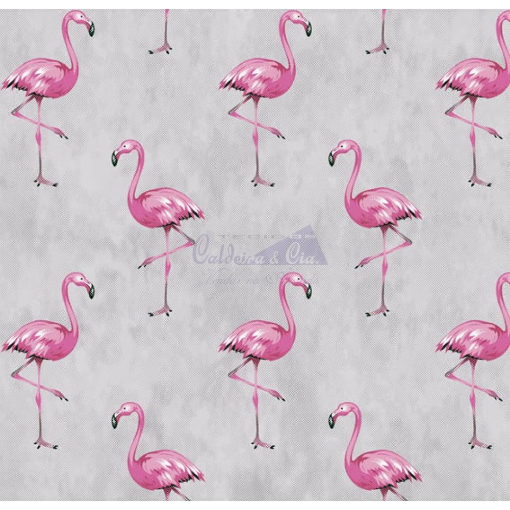 Tecido Tricoline Flamingo Cinza