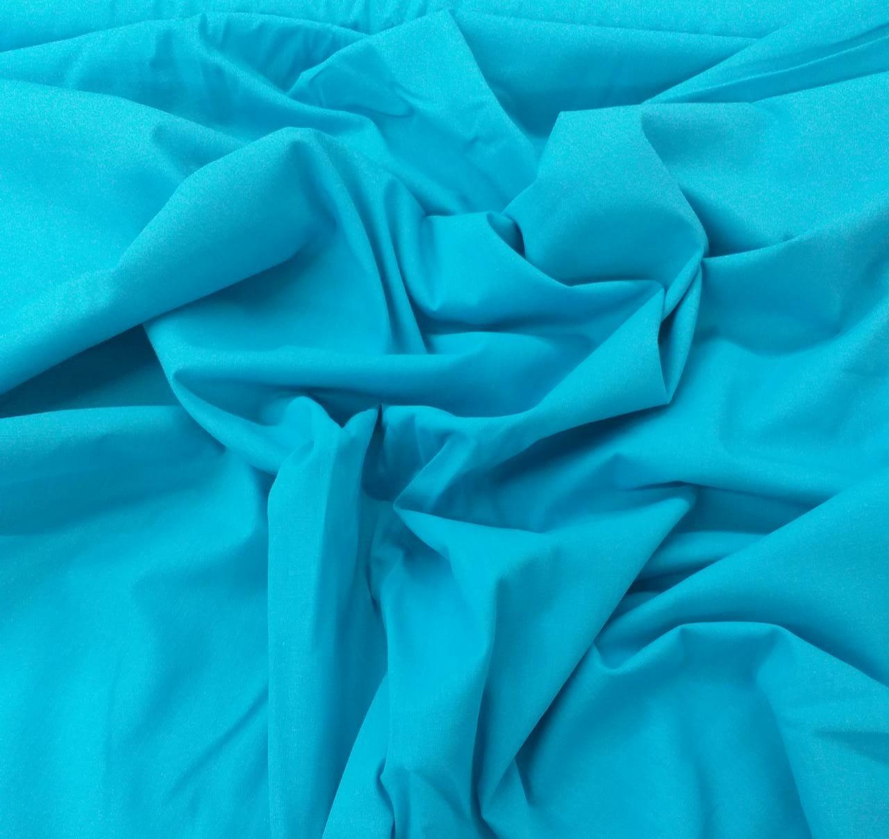 Tecido Tricoline Liso Azul Turquesa Ref:306
