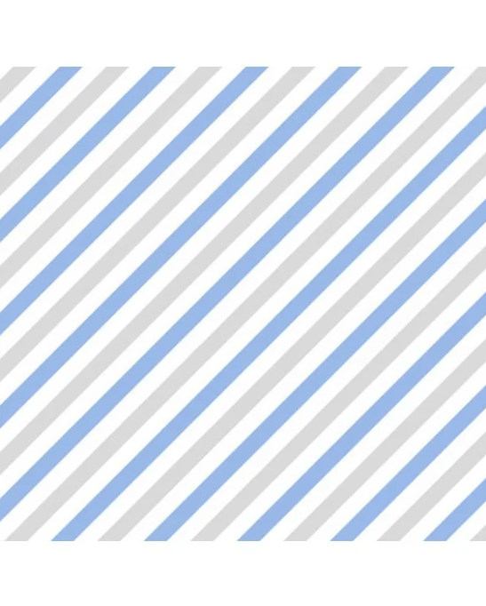 Tecido Tricoline Listrado Diagonal Azul Com Cinza