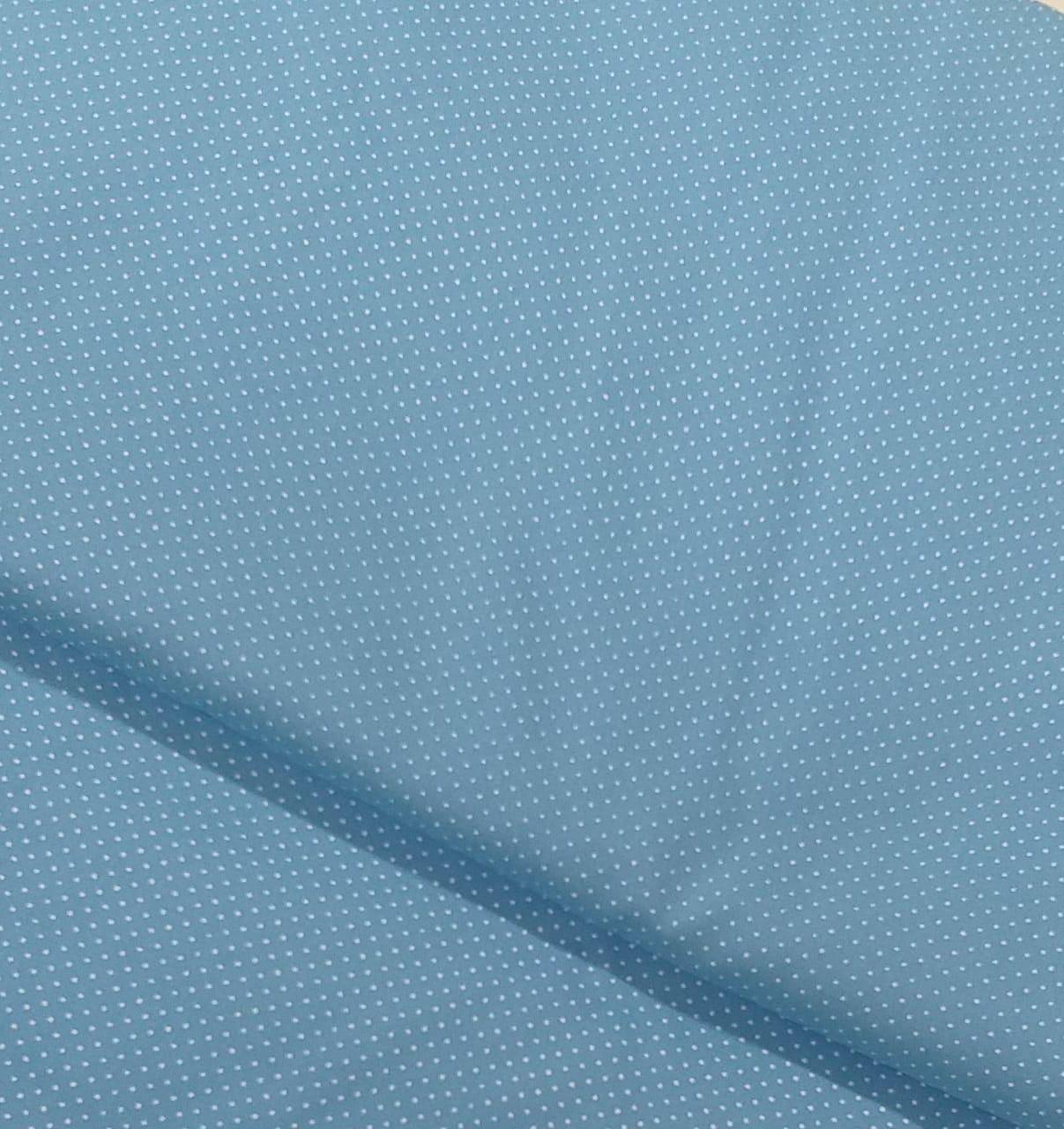 Tecido Tricoline  Mini Poá Azul Campestre Ref: 900323