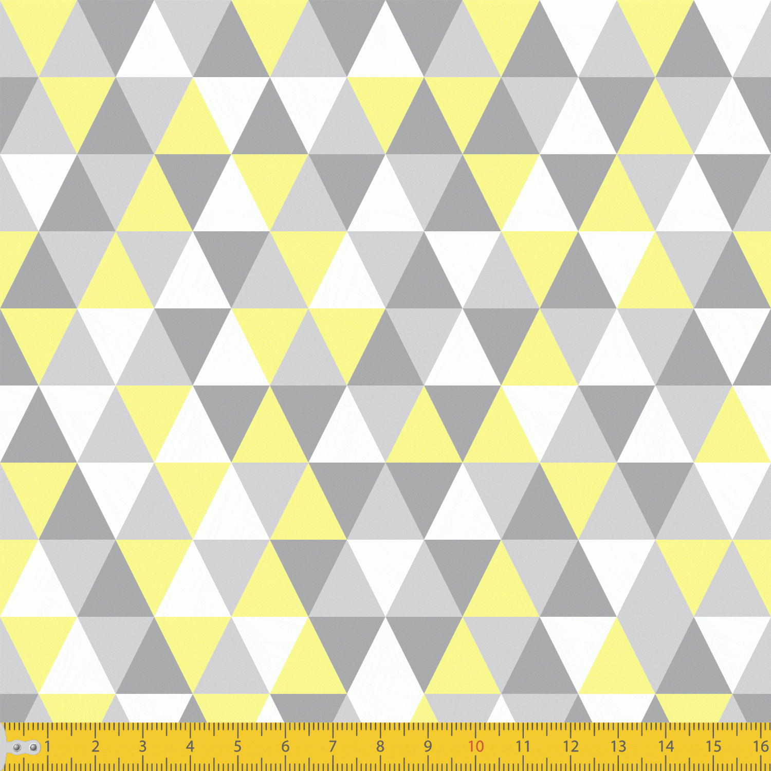 Tecido Tricoline Mini Triângulo Amarelo Com Cinza