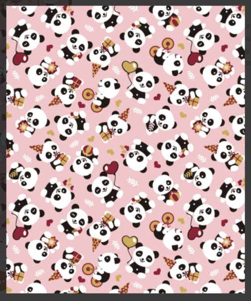 Tecido Tricoline Panda Festa 