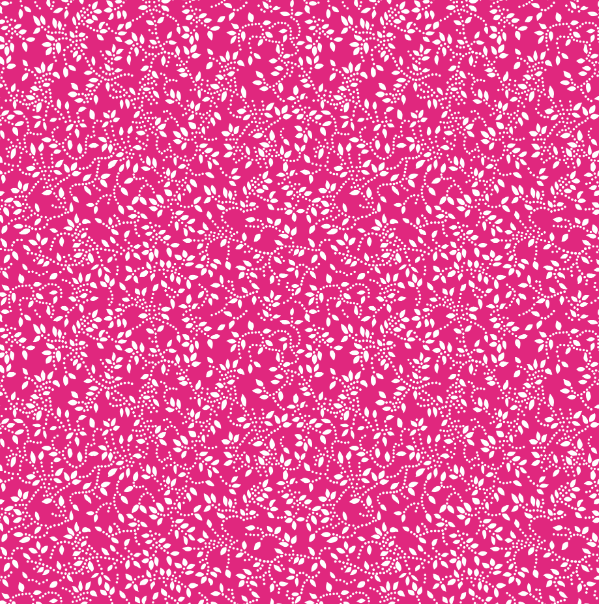Tecido Tricoline Pink Folhas Branco