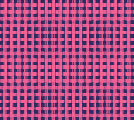 Perto do fundo de tecido xadrez rosa do pacífico amassado. textura,  conceito têxtil.