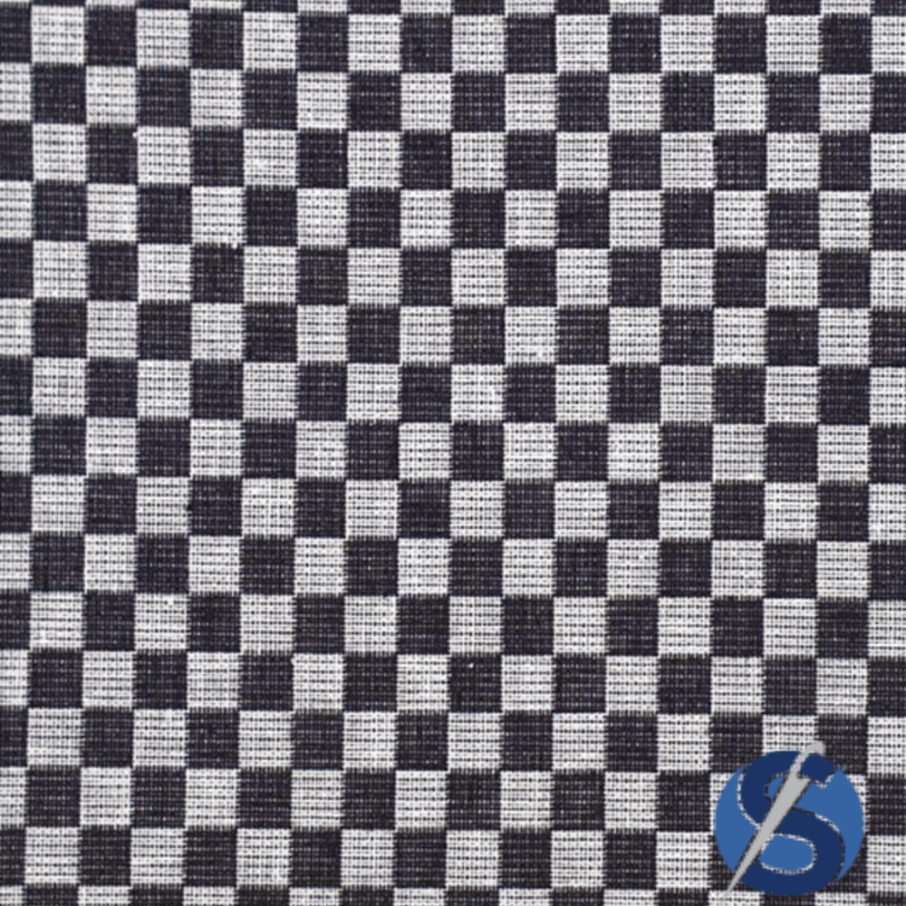 Pano de prato atoalhado bordado no tecido xadrez