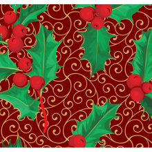 Tecido Tricoline Vermelho Folhas Natal