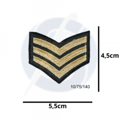 Aplique Termocolante Emblema Militar Dourado 3 Unidades Ref:10/75/140