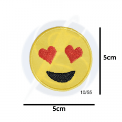 Aplique Termocolante Emoji Apaixonado 3 Unidades Ref:10/55