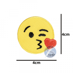Aplique Termocolante Emoji Beijo 3 Unidades Ref:10/57p