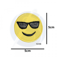 Aplique Termocolante Emoji Óculos 3 Unidades Ref:10/58