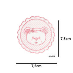 Aplique Termocolante Ursa Rosa 3 Unidades Ref:14/6/114 