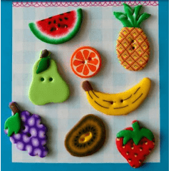 Kit Botão Patchwork Frutas