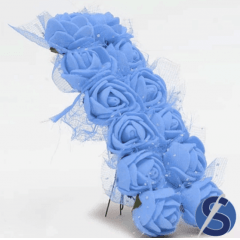 Rosinha Eva  Azul  Turquesa com Tule Macinho com 12 Unidades  