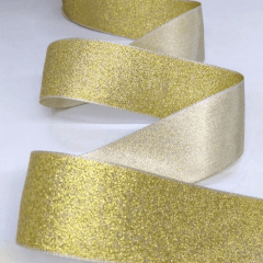 Fita Decorativa Dourado Glitter 38mm  
