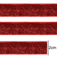 Fita Glitter Vermelha 20 mm 10metros