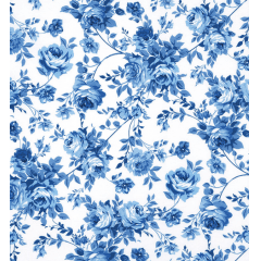 Tecido Impermeável Belize Estampado Floral Azul