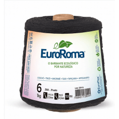 Barbante EuroRoma nº6 Preto 600gr Barbante EuroRoma nº6 Preto 600gr