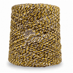 Barbante Fial Mesclado Amarelo Com Branco E Preto nº6 700g Barbante Fial Mesclado Amarelo Com Branco E Preto nº6 700g