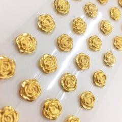 Rosa adesiva 12mm dourado 