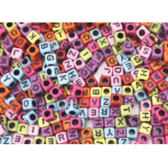 Miçangas Colorida Dadinho Alfabeto 10 Gramas 