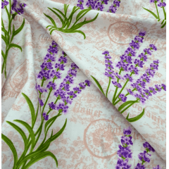 Tecido Percal  Floral Lilás Lavanda