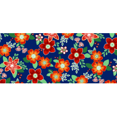  Tecido Chita Azul Flores Ref:2846 