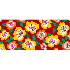 Tecido Chita Vermelho Flores Ref:2851