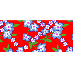  Tecido Chita Vermelho Flores Ref:2868
