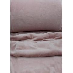 Tecido Manta Fleece Liso Rosa Envelhecido