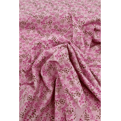 Tecido Tricoline Rosa Floral Pink
