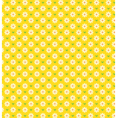 Tecido Tricoline Amarelo Margaridas Ref:3076