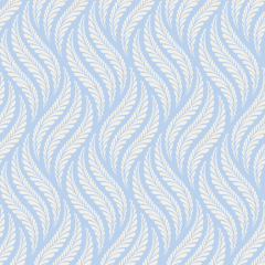Tecido Tricoline Azul Bebê Folhas Ref:1330