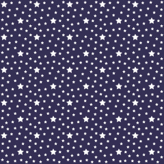 Tecido Tricoline Azul Marinho Estrelas Branca