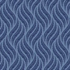 Tecido Tricoline Azul Marinho Folhas Ref:1330