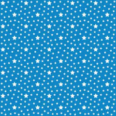Tecido Tricoline Azul Oceano Estrelas Branca
