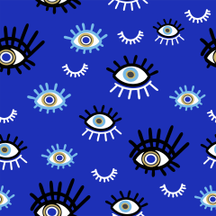 Tecido Tricoline Azul Olho Grego Ref:5093
