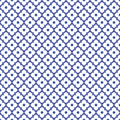 Tecido Tricoline Branco Mini Azulejo Português Azul