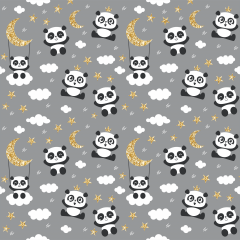 Tecido Tricoline Cinza Panda