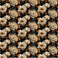 Tecido Tricoline Digital 3D Floral Ref:9017 Cor 430