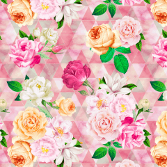 Tecido Tricoline Digital Floral Rosas