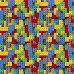 Tecido Tricoline Digital Lego Ref:9017 