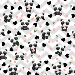 Tecido Tricoline Digital Panda Ref:9003