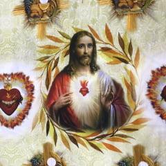 Tecido Tricoline Digital Sagrado Coração de Jesus Ref:9000