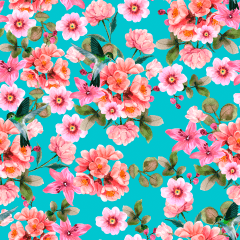 Tecido Tricoline Digital Tiffany Floral Beija-Flor Ref:9005