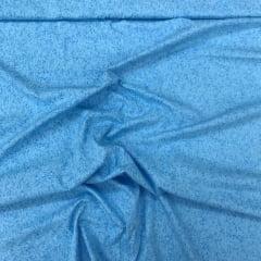 Tecido Tricoline Grafiato Azul Capri Ref:901251