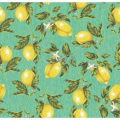 Tecido Tricoline Limão Siciliano Tiffany com Flores