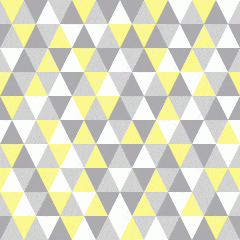 Tecido Tricoline Mini Triângulo Amarelo Com Cinza